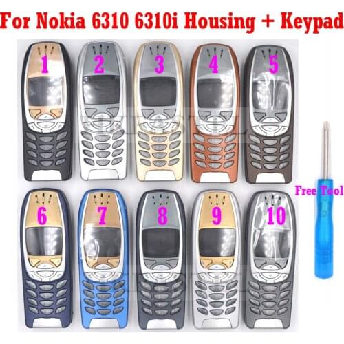 5A High Quality New Housing For Nokia 6310 6310i Full Complete Mobile Phone Cover Case + Keypad + Tool Free shipping