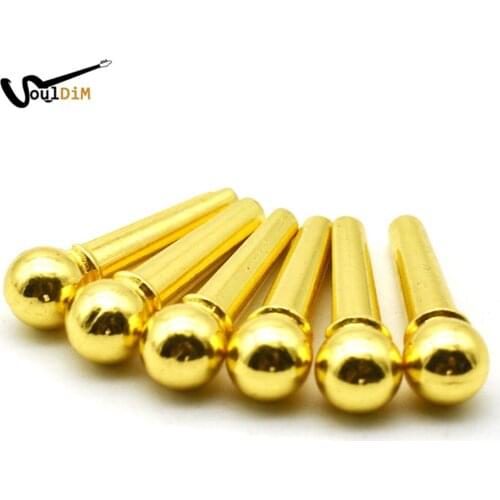 6pcs Brass Guitar Bridge Pin for Acoustic Guitar String Delay End Pin Replacement Guitar Parts Accessories