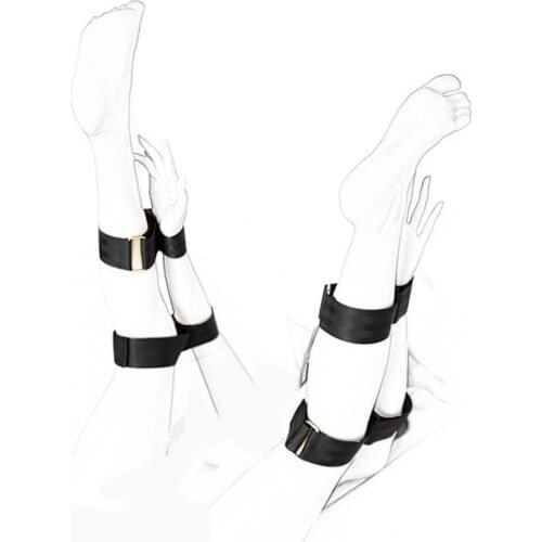 CamaTech 4Pcs/Set Nylon Bondage Handcuff & Leg Cuffs Restraints Adjustable Wrist Thigh Locking Bound Belt Adult Game For Couples