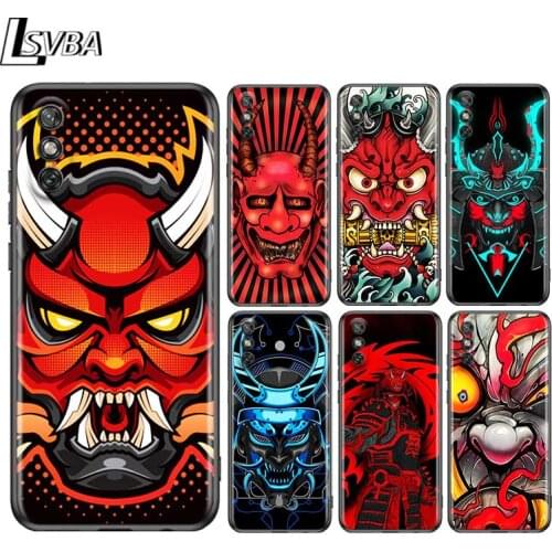 Demon Samurai Japan for Huawei Y9A Y9S Y9 Y8S Y8P Y7P Y7 Y6 Y5P Y5 Lite Pro Prime 2020 2019 2018 2017 Black Phone Case