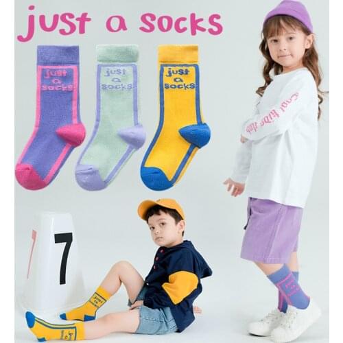 3 Pair/lot Kids Socks Cotton Letter Girls Boys Mid Socks Creative Sports Street Pattern for Spring Baby Girls Baby Boys Socks