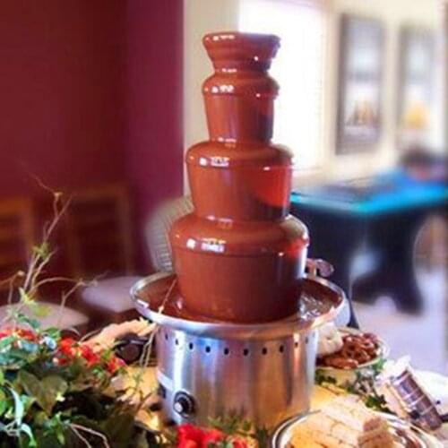 Electrics 4 Tier Stainless Steel Melt Maker Chocolate Fondue Fountain Machine ZF
