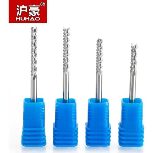 HUHAO 1pc 3.175mm 4mm 6mm Carbide Tungsten Corn Cutter cutting PCB milling bits end mill CNC router bits for Engraving machine