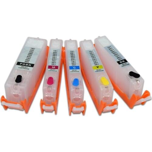 5Color PGI570 CLI571 Refill Ink Cartridge with ARC Chip for Canon PIXMA MG6853 MG7750 MG7751 MG7752 MG7753 TS6050 TS6051