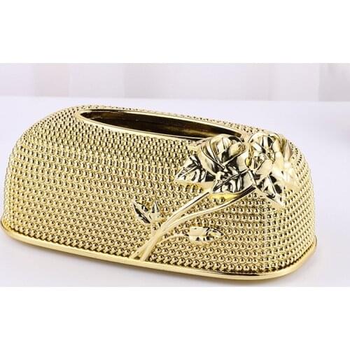 Paper towel box Simple light luxury alloy draw tray napkin tray hotel living room home draw tray toilet paper holder stand