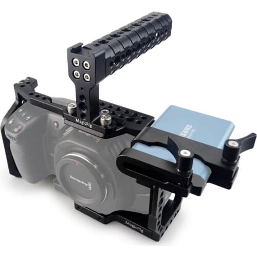 MAGICRIG BMPCC 4K /6K Camera Cage with Top Handle + T5 SSD Holder for Blackmagic Pocket Cinema Camera BMPCC 4K /BMPCC 6K