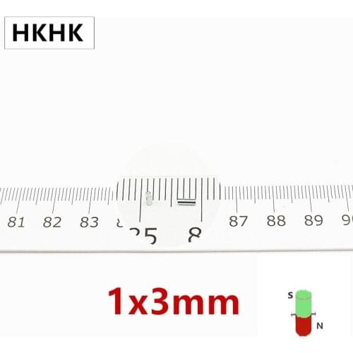 HKHK 100/500PCS mini magnet 1x3 mm mini magnet encoder 1mm strong magnetic standard 1x3 mm