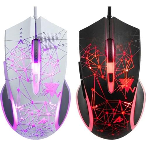 AJAZZ AJ119 Wired Mouse Adjustable DPI Symmetrical Design Portable Programmable USB 3200DPI Desk Mice for Office Computer Supply