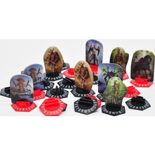 Gloomhaven Standee Bases Pack of 27 3D Printed Hex Monster Stand with Health Tracker and Status Token Slots