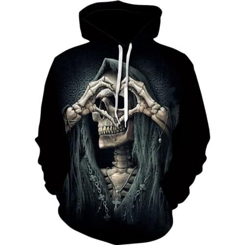 2020 new skull loves print hoodie sweatshirts spring and fall fashion mens and womens street wear hip-hop hoodies