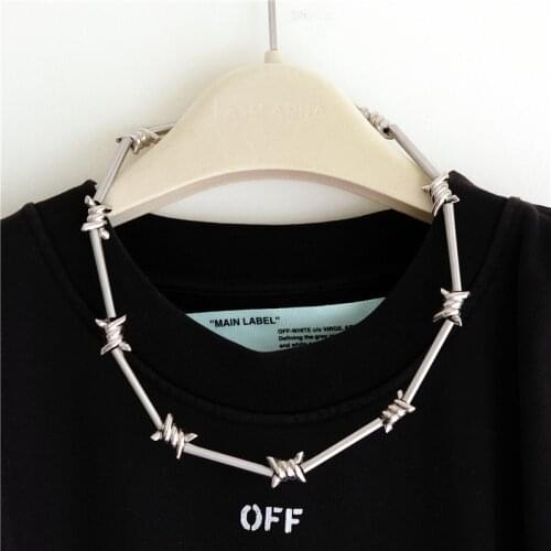 Fashion New Thorns and Thorn Necklace Men and Women Clavicle Hip Hop Bamboo Necklace hot sale
