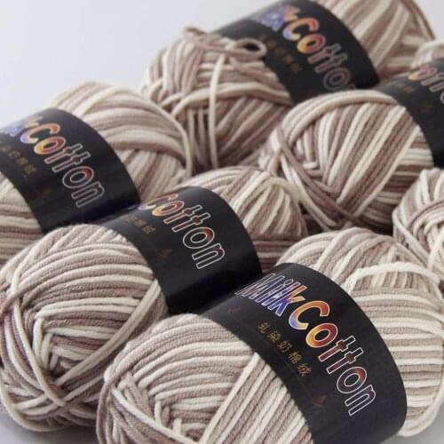 Sale 6ballsx50g Soft Cotton Baby Yarn New Hand-dyed Wool Socks Scarf Knitting yarn Brown Mixed 2075-12-6