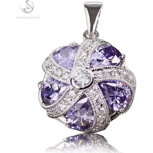 Fleure Esme christmas pendants for jewelry accessories Pink Purple Peridot Cubic Zirconia gorgeous Rhodium Plated R451 R481 R386