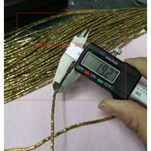 300 Strands Smaller Than 2mm Hexagon Shape Gold Color Hematite Loose Beads