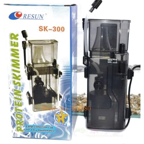 Resun 3.5W 300L/H Hang on Back Aquarium Protein Skimmer Marine Fish Tank Filter System Accessories