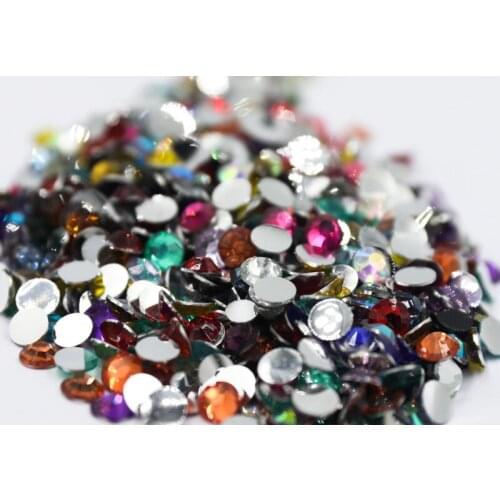 Mix Colors 3~6mm Factory Flatback стразы Resin Non hotfix Rhinestones in Bulk Package Plastic Nail Art Decoration for Garment