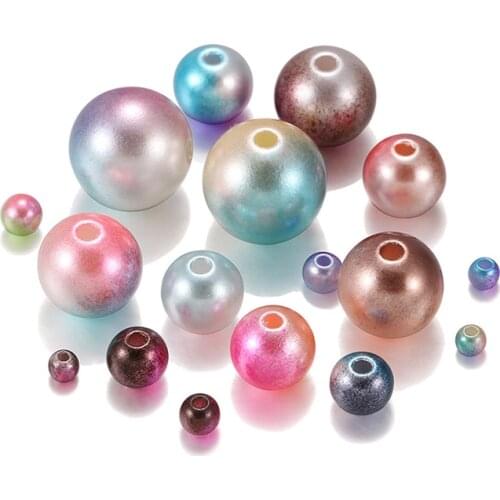 Mix Size 3-12mm Multicolor Rainbow Color Plastic ABS Imitation Pearls Beads For Making Necklace DIY Jewelry Accessories Supplies