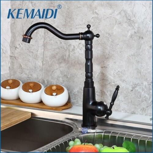 KEMAIDI ORB Home Improvement Accessories Black Kitchen Faucet 360 Swivel Bathroom Basin Sink Mixer Tap Crane