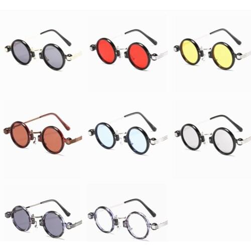 Punk Sunglasses Hip Hop Sun Glasses Unisex Eyeglasses Goggles Anti-UV Spectacles Round Frame Eyewear A