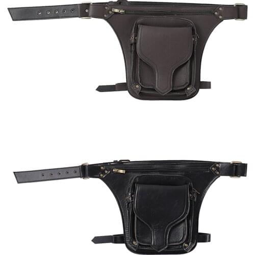 Steampunk Retro Rubber Crossbody Shoulder Handbag Messenger Gothic Travel Waist Bag Fanny Pack Motorcycle Drop Leg Bag Unisex