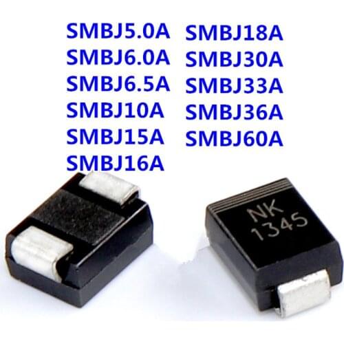 20PCS TVS Diode SMBJ5.0A SMBJ6.0A SMBJ6.5A SMBJ10A SMBJ15A SMBJ16A SMBJ18A SMBJ30A SMBJ33A SMBJ36A SMBJ60A