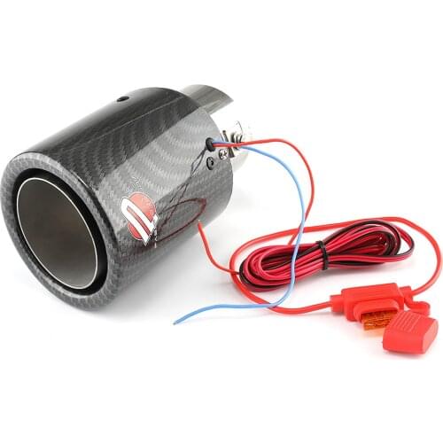 Universal Car LED Exhaust Muffler Tip Pipe Red/Blue Light Flaming Straight Car Modified Single Outlet Exhaust Pipe Tail Throat