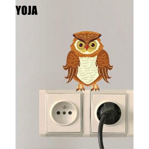YOJA Cartoon Lovely Colored Owl Switch Sticker Decor Living Room Bedroom Wall 10SS0071