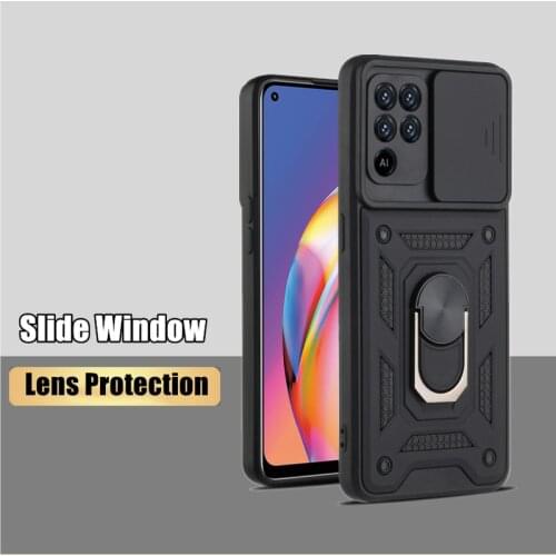 Lens Protection Case For OPPO A72 A73 A74 A92 A93 A94 A52 A54 A53 A32 A9 2020 A12 A15 A15S Slide Window ShockProof Case Cover