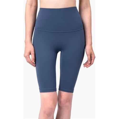Nude Nylon Fitness Jogger Shorts High Waist Solid Color Sports Fitness Slim Gym Shorts Female Sports Leggings Added 10 Colors