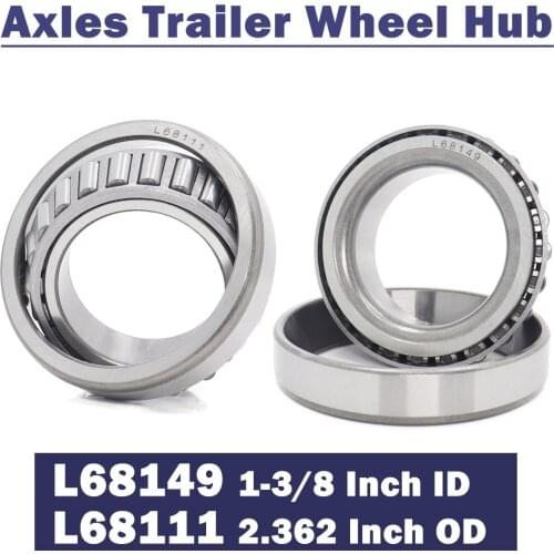 1-3/8'' Axles Trailer Wheel Hub Bearings Kit 2PCS L68149/L68111 1.3775"X2.36"X0.625"inch Rotary Quiet High Speed and Durable