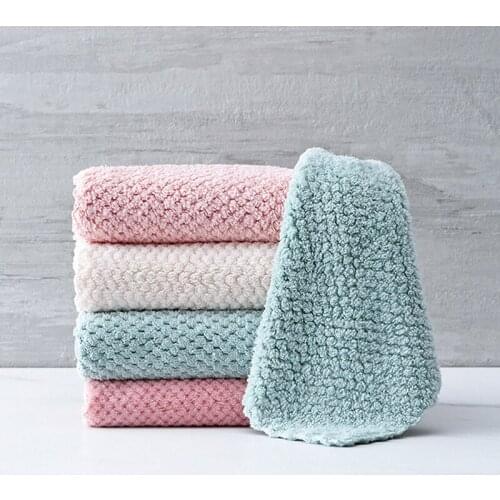 1Pcs Cleaning Cloth Kitchen Towel Household Cleaning Tools Soft Microfiber Non-stick Oil Kitchen Dish Cloth Wiping Rags