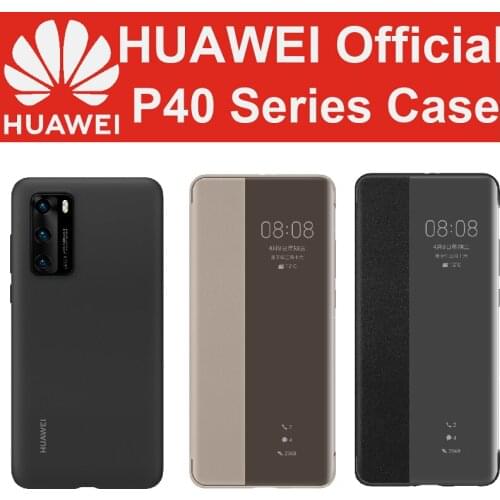 100% Original HUAWEI P40 Pro Case Smart Flip Case View PU Leather Silicone Soft for P40 Pro Cover