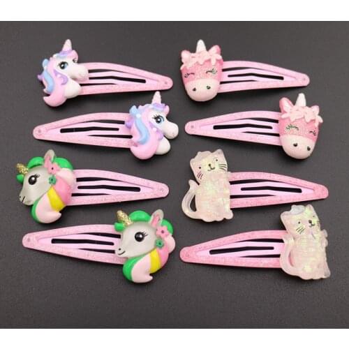 2PCS New Cute Pony Cat BB Clips Girls Hair Accessories Kids Hairpins Children Cartoon Headwear Baby Hair Clips Headdress