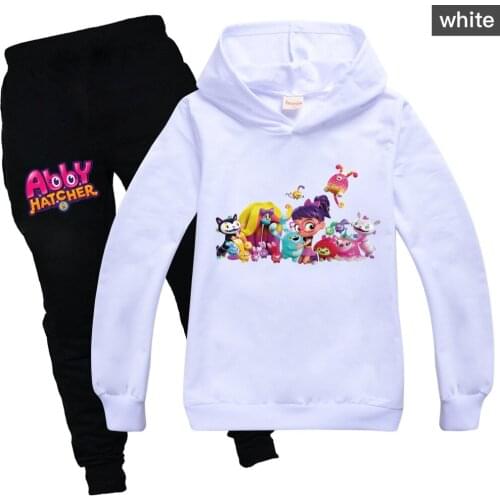 Kids Abby Hatcher Clothes Set for Girls Spring Autumn Cartoon Sweatshirt Children Clothing Long Sleeve Hoodies Pants 2pcs Casual