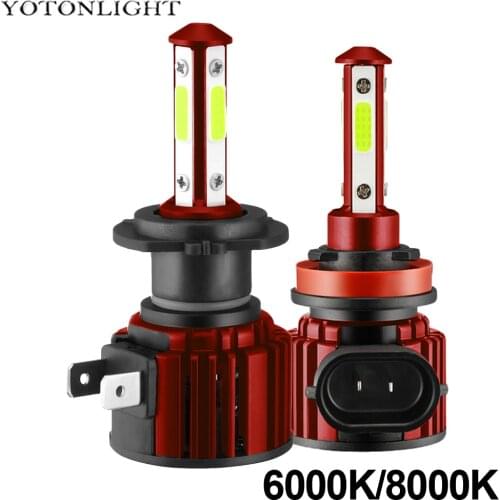 2 Pcs Led Bulb H11 H7 HB3 HB4 9005 9006 Led Headlight for Car H8 H9 Fog Light 6000k 8000k 50W 8000LM 4Side Automobile Motorcycle