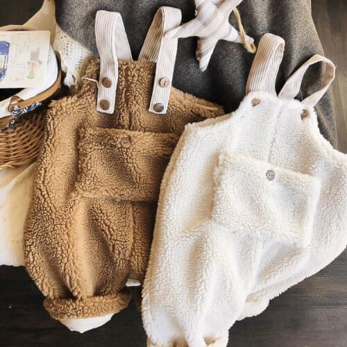 2020 boys Girls Kids cashmere warm pants Overalls baby infant long winter long pant Children Clothes