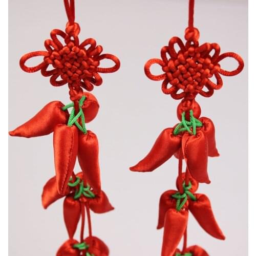 Chinese Knot Tassel 5 pcs Craft Tassels Gifts Chili Chinese Knot Pendants Presents Spring Festival Wedding New Year Celebration