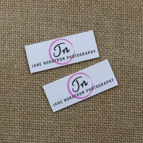 64 pieces Custom logo labels, Name iron on label, Custom Clothing tags, Organic Cotton Labels