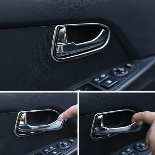 ABS Chrome Trim Doors Hand-Clasping Decoration Ring Stickers Case For KIA Sportage R 2011 2012 2013 2014 2015 Accessories
