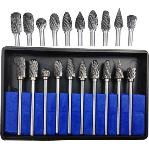 ANENG 10pcs/set 1/8" Shank Tungsten Carbide Rotary Burrs Set Drill Accessories for Rotary Tools Milling Cutter Engraving Bits