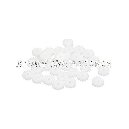 DIY Toy Car 18 Teeth Plastic Motor Main Shaft Axle Gear 10mm x 2mm 30 Pcs