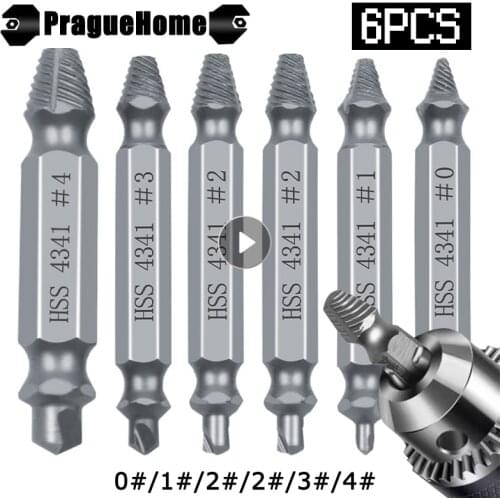 Damaged Screw Extractor 6pcs Screwdriver Drill Bit Set Stripped Remover Demolition Tool Speed Out Broken Screw Bolt Remover Tool