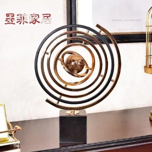 European Marble Globe Home Decoration Living Room Wine Cabinet Office Desktop Decoration