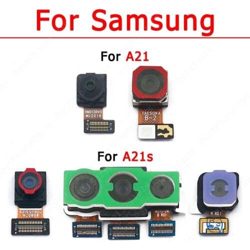 Original Front Back Camera For Samsung Galaxy A21 A21s Rear Backside Selfie Frontal Facing Camera Module Repair Flex Spare Parts
