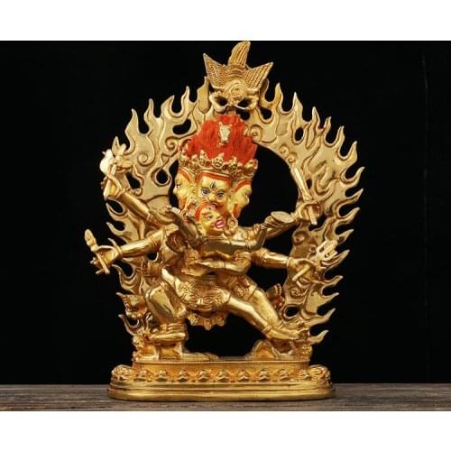 2020 GOOD Buddha --home family efficacious Protection Buddhist Buddhism brass Hayagriva Yamantaka Gold-plated Buddha statue