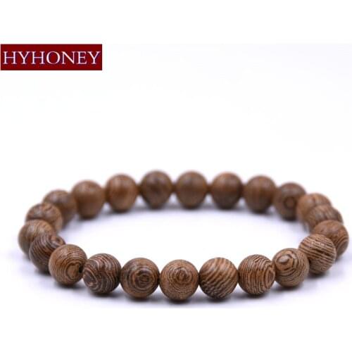 HYHONEY 8MM beads Men Jewelry Buddhist Prayerartificial Wood Beads Buddha Bracelet men Bijoux