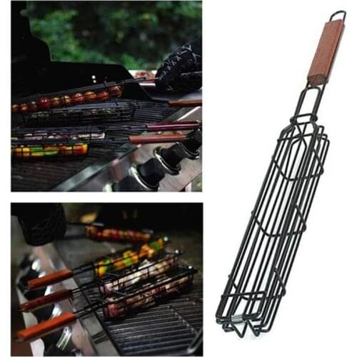 BBQ Kabob Grilling Basket Skewers Rotisserie Kebab No Stick Basket Cooking BBQ G
