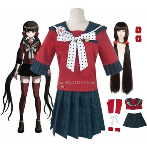 Anime Danganronpa Harukawa Maki Cosplay Costumes Wig School Girls Uniform Dangan Ronpa Women Halloween Christmas Party Clothing