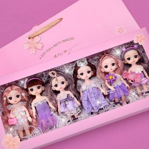 New BJD Doll 16 Cm 14 Articulated 1/12 Doll Gift Box Set Can Be Decorated Fashion Dress DIY Dress Up Doll Girl Toy Best Gift