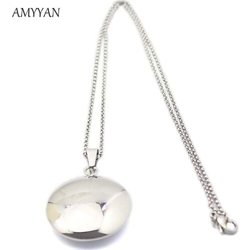 Best Sale 316l Stainless Steel Round Locked Pendant Ball Shape Floating Pendant Necklace
